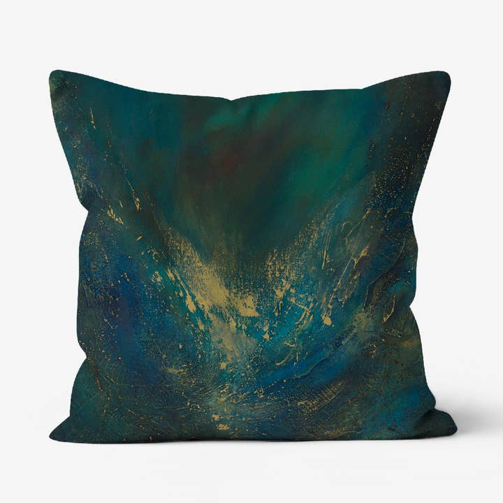 Emerald Ocean Cushion for wholesale by Lisa James Art