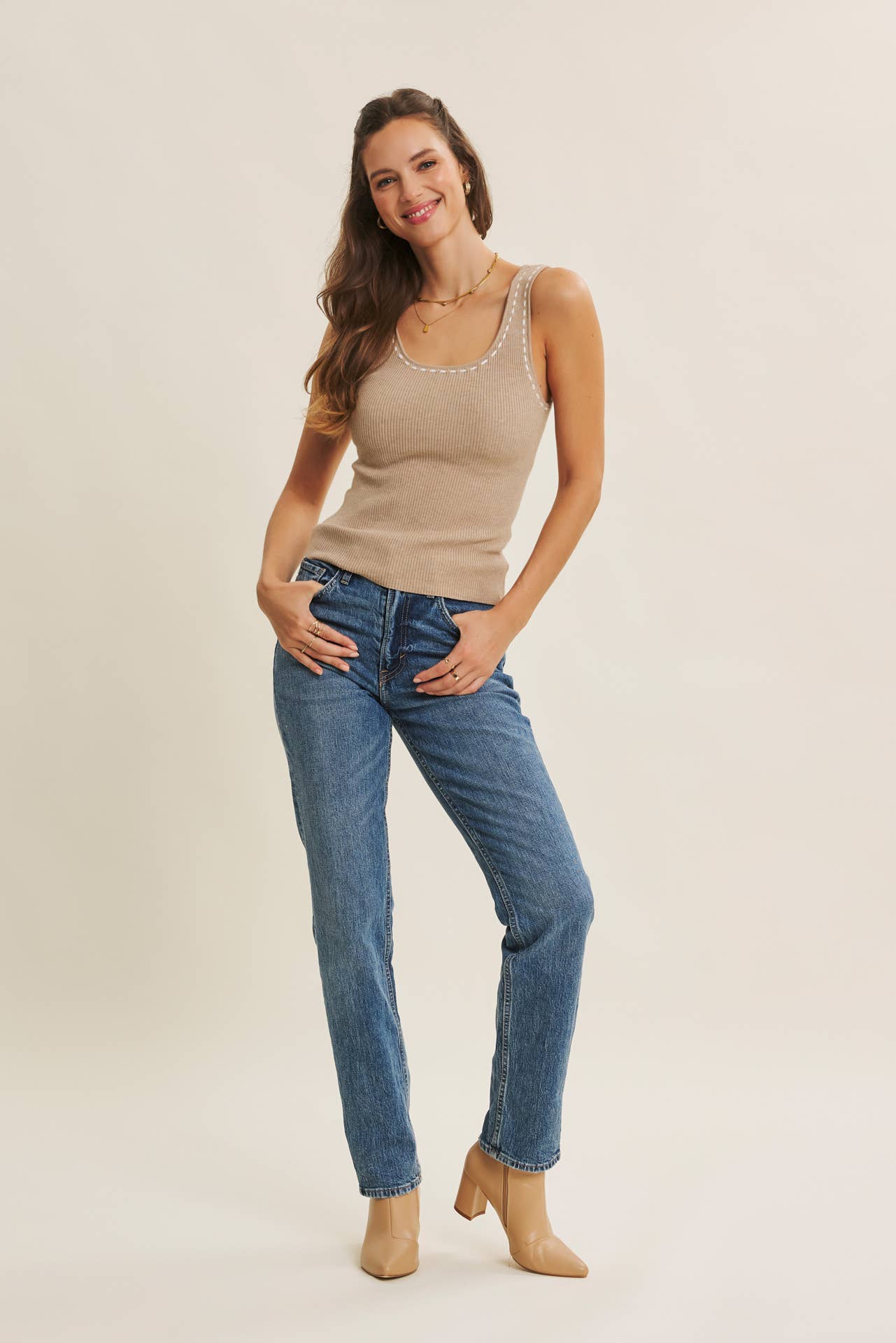 in february - Wholesale Knit Sweater - Women's - EVERYDAY SOFT CONTRAST STITCH LUXE SWEATER TANK3