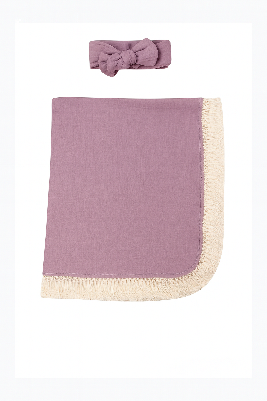 Fennco Styles - Vendita all'ingrosso Copertina avvolgente - Neonati - Coperta e cerchietto per bebè in garza di cotone con frange 2