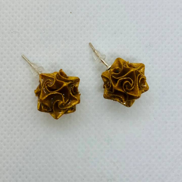 L'éco maison décoration - Wholesale Stud/Post Earrings - Origami gold ball earrings3