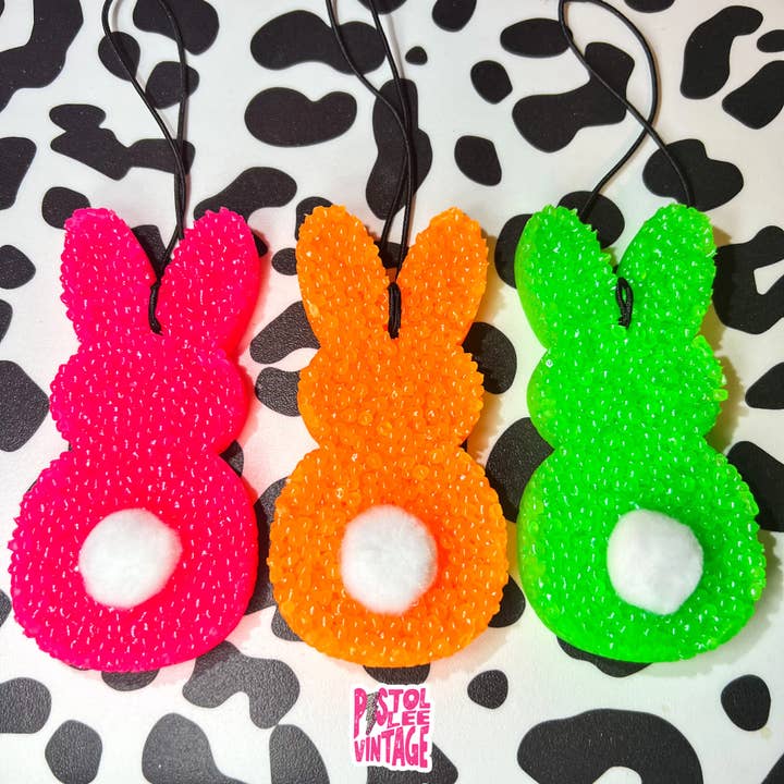 Pom Pom Bunny Freshie for wholesale by Pistol Lee Vintage
