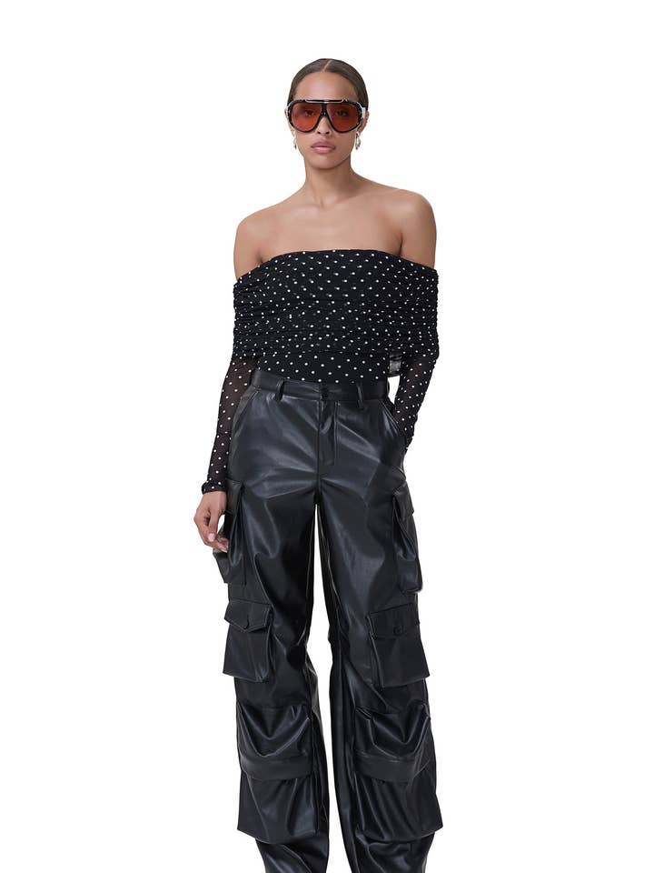 Maxine Bodysuit - Noir Dot for wholesale by AFRM