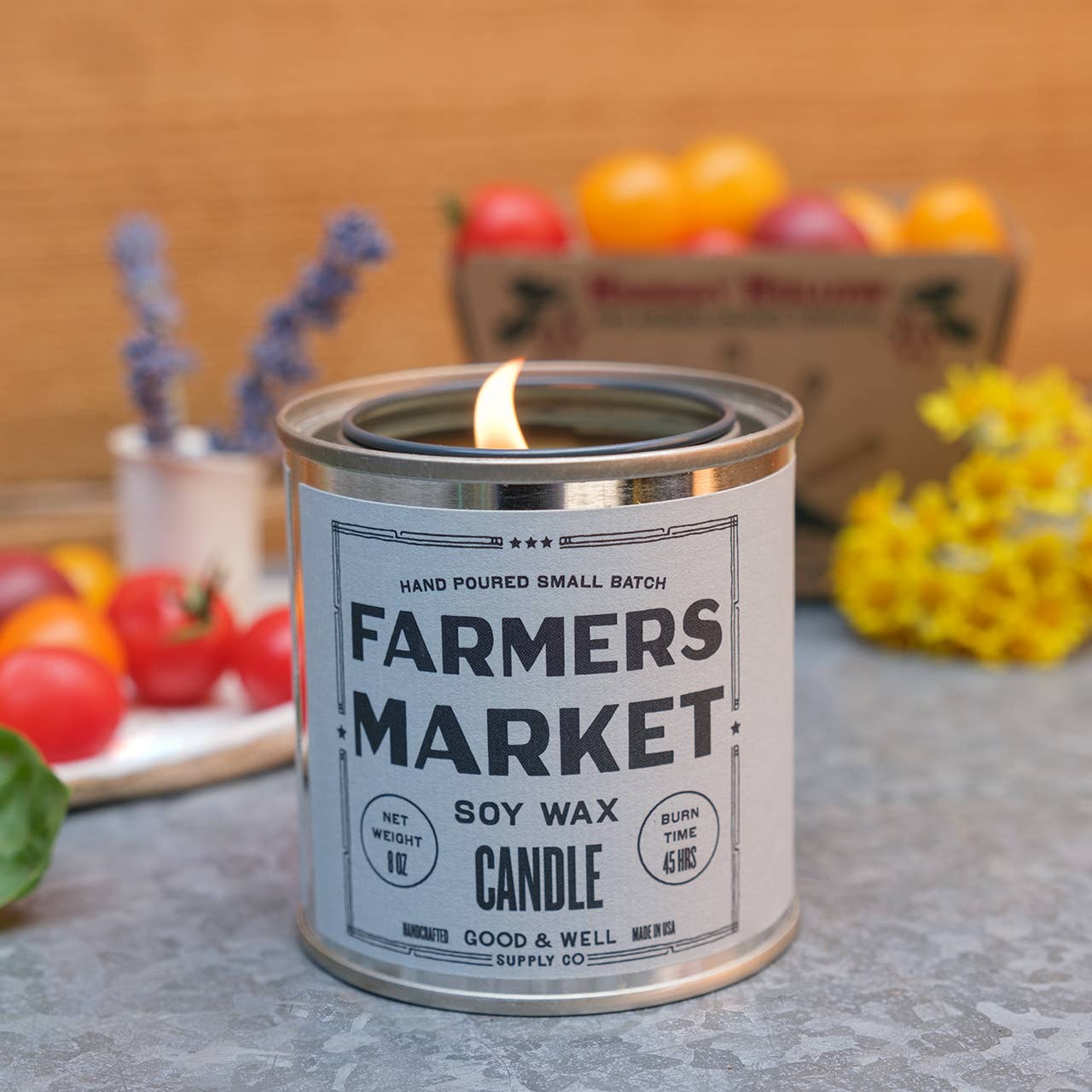 Good & Well Supply Co. - Wholesale Jar/Filled Candle - Farmer's Market Soy Candle - Happy Place Collection1