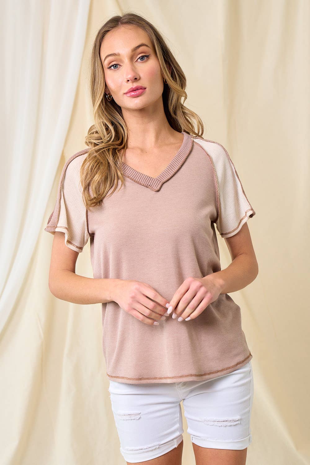lovely melody - Wholesale Knit Top - Women's - LMT3878-Clarissas Color block top15