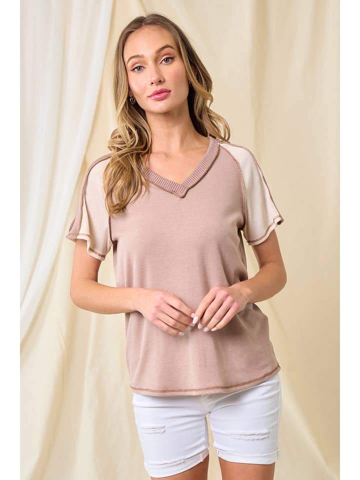 lovely melody - Wholesale Knit Top - Women's - LMT3878-Clarissas Color block top15