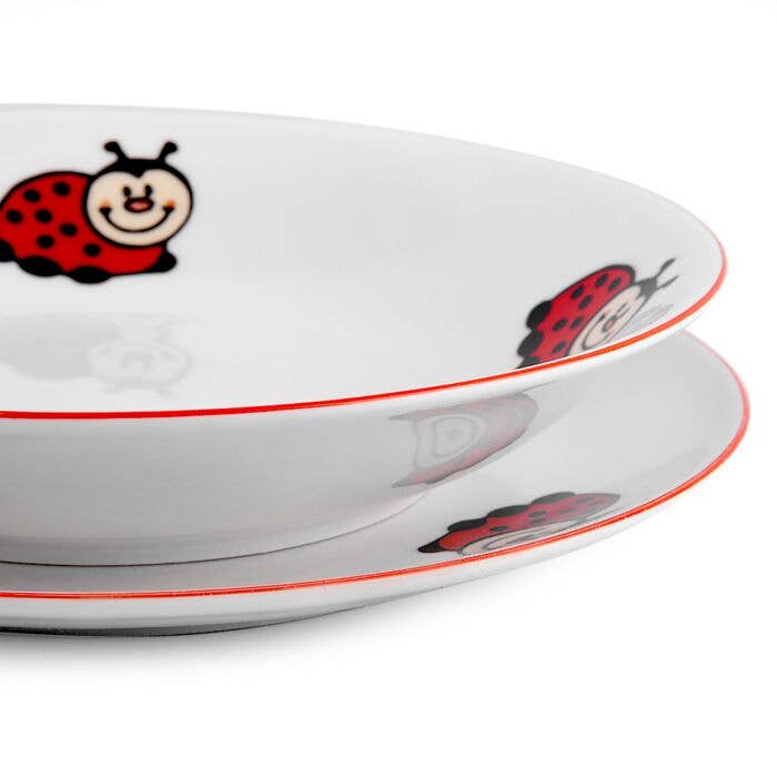 STP - Vente Service à vaisselle – enfant et bébé - Ensemble de 3 couverts en porcelaine Ladybugs pour enfants2