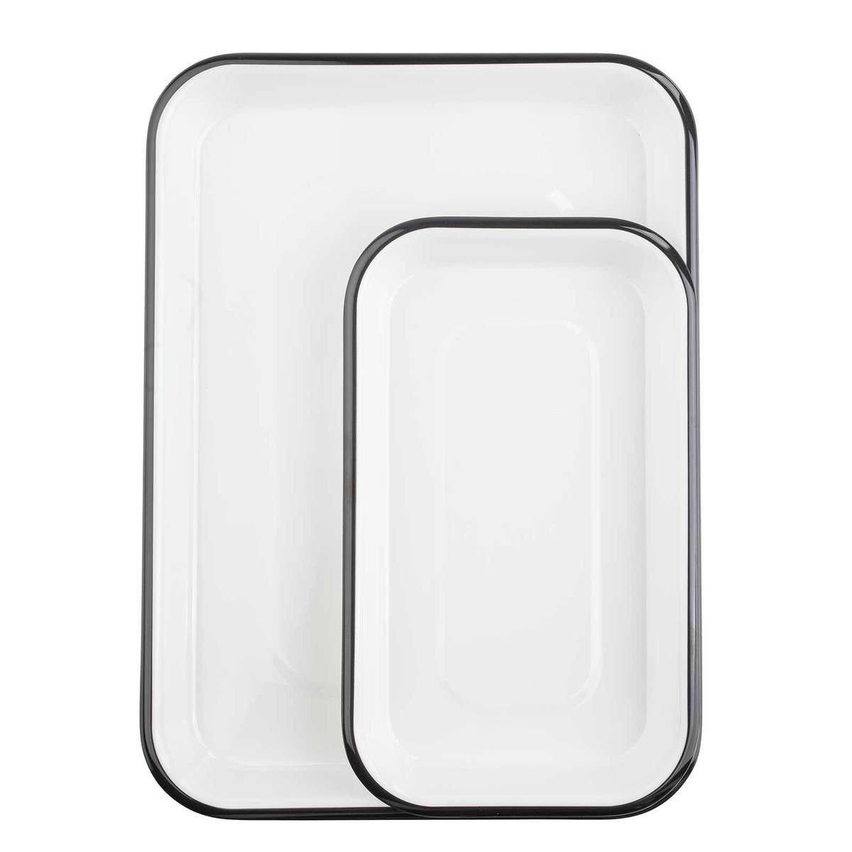 TableCraft Products Company - Wholesale Serving Tray - Canteen Collection Melamine Tray, White/Black, 10.25 x 6"16
