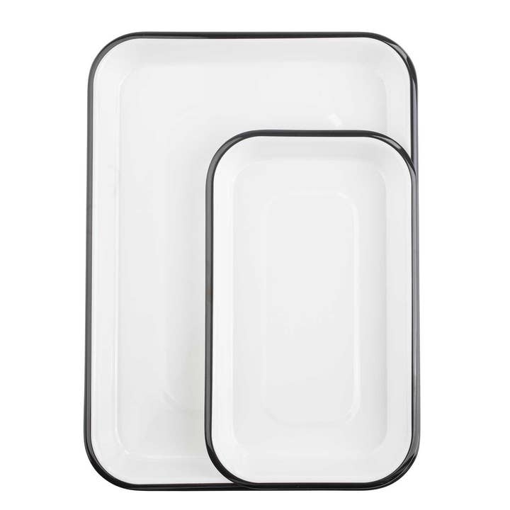 TableCraft Products Company - Wholesale Serving Tray - Canteen Collection Melamine Tray, White/Black, 10.25 x 6"16