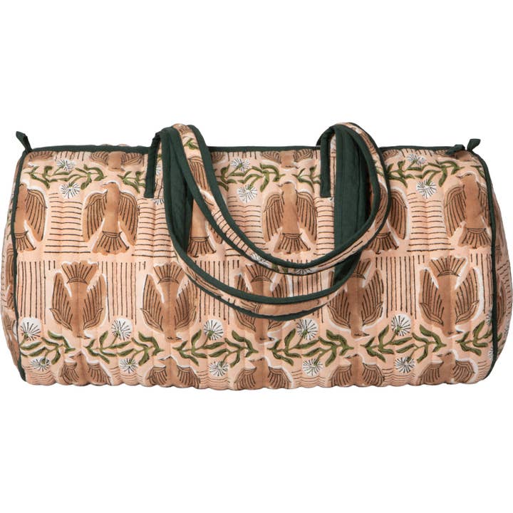 Peregrine Block Print Weekender Bag for wholesale by Danica Studio