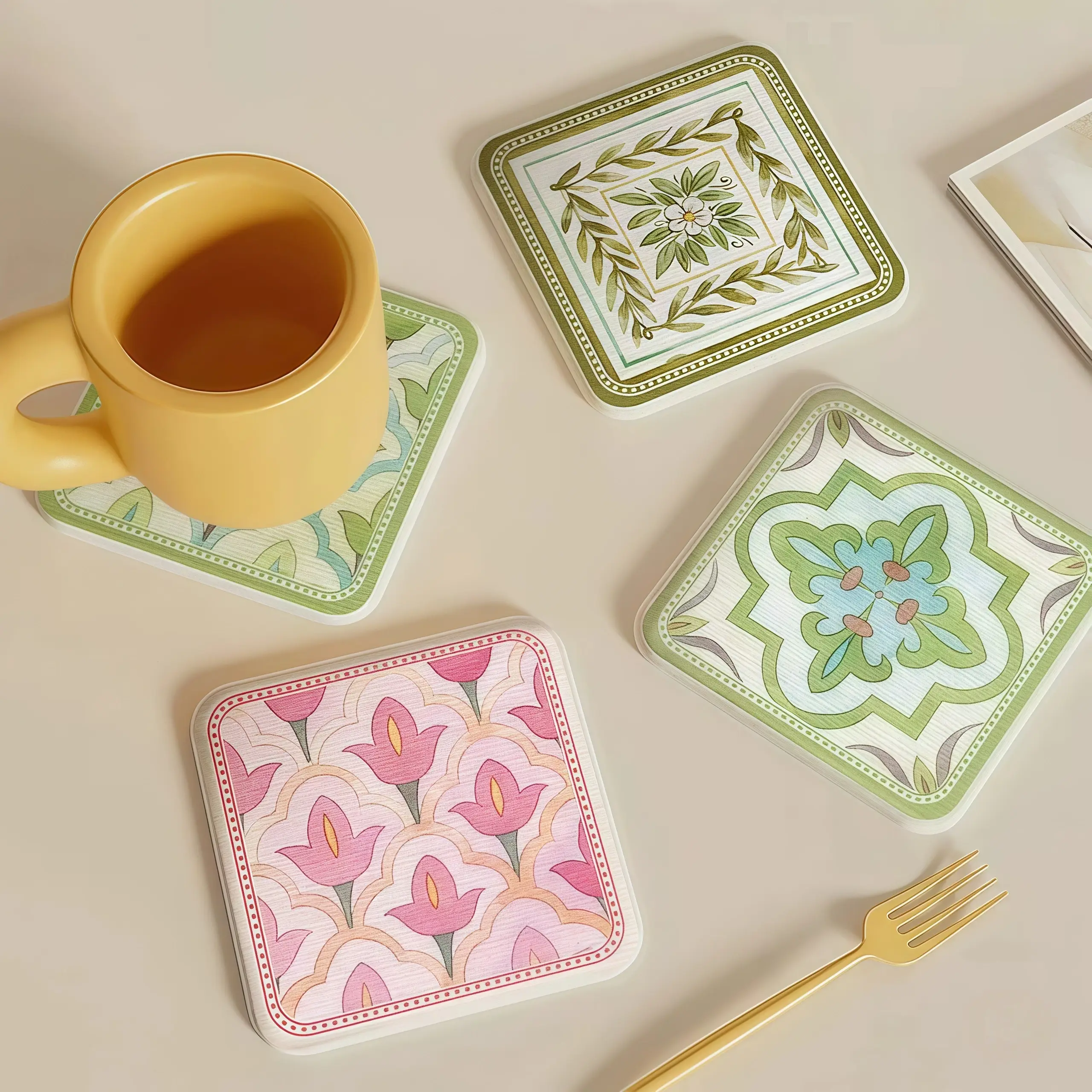 Otterware - Wholesale Coasters - Square Diatomaceous Earth Coasters (36 Styles)35