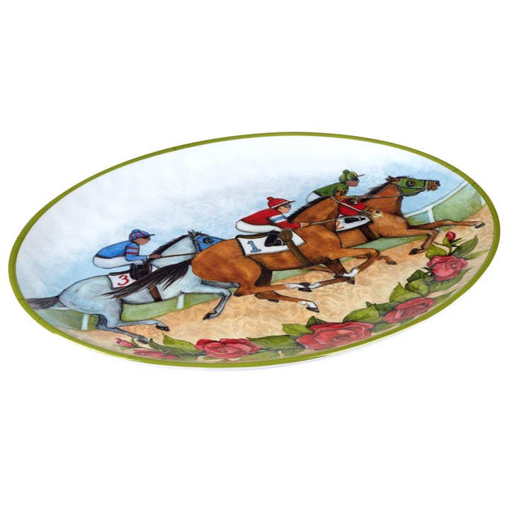 Certified International - Wholesale Platter - Day at the Races Melamine Oval Platter 18 x 13.5