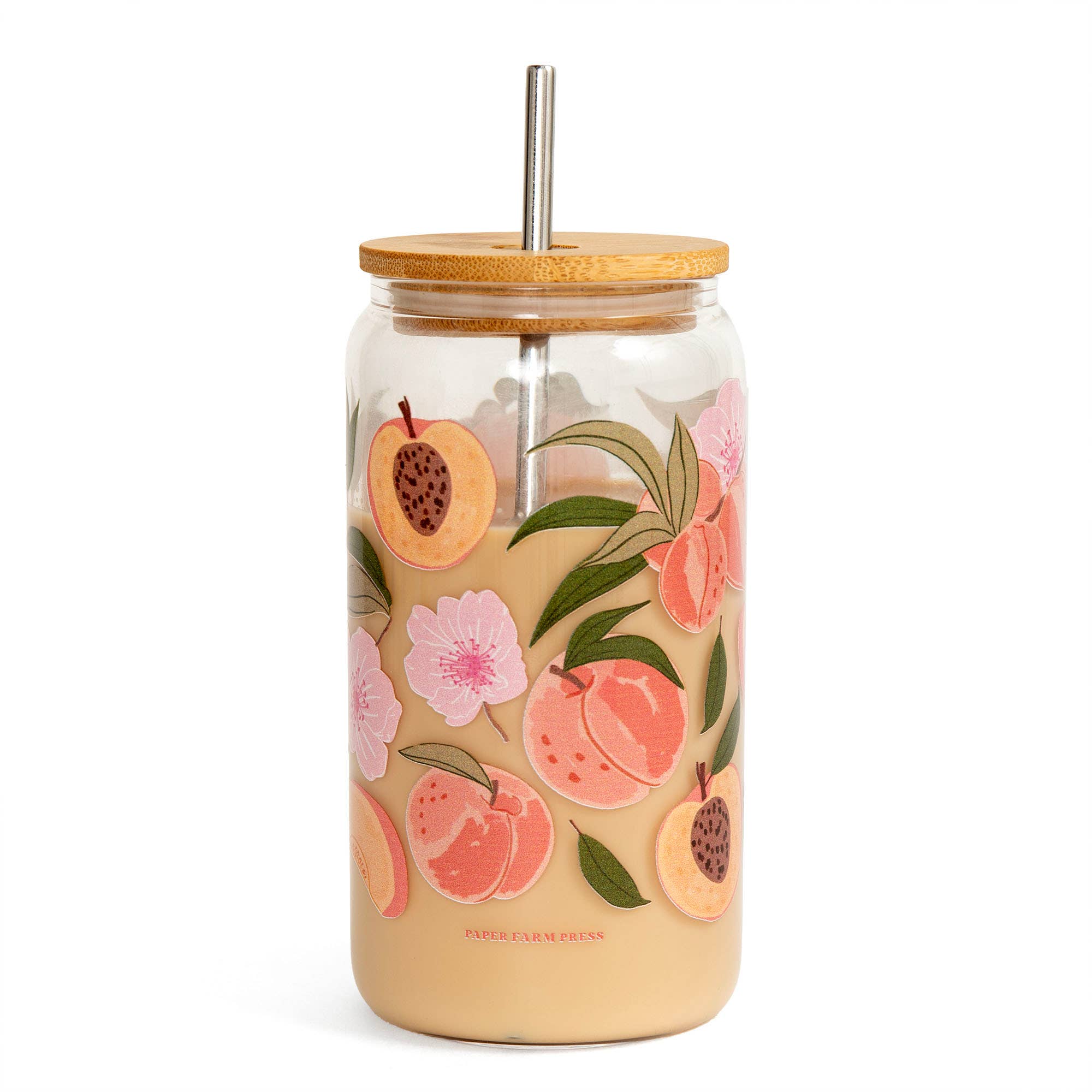 Paper Farm Press - Wholesale Drinking Glass/Cup - Peach Blossom Glass Can1