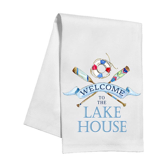 Welcome to the Lake House Kitchen Towel for wholesale by RosanneBeck Collections