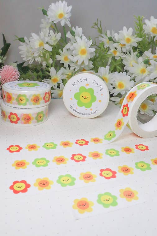Ocean Hughes – wholesale Washi tape – Smiley Flowers Washi Tape2