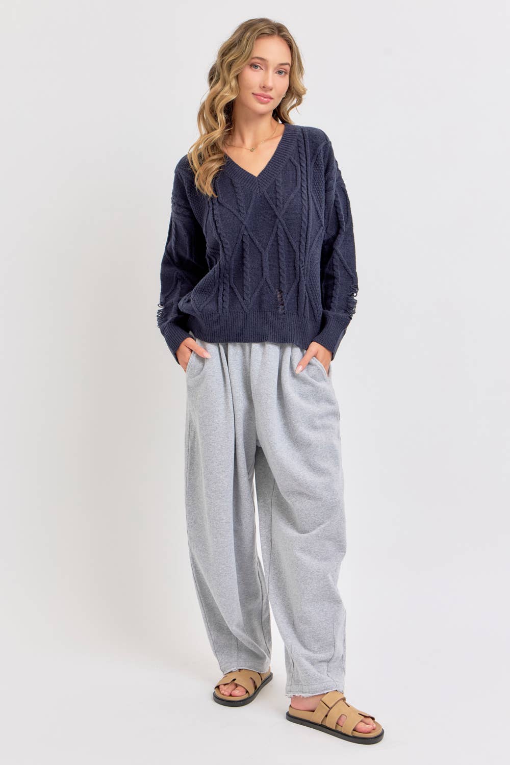 Sweet Lovely by Jen – wholesale Lounge Sweatpants/jogging bottoms – Women's – MINERAL WASHED SWEATPANTS IN FRENCH TERRY 9