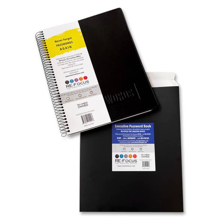 RE-FOCUS THE CREATIVE OFFICE - Wholesale Address Book - Gift item Exec. Password Keeper Book Faux-Leather Cover8