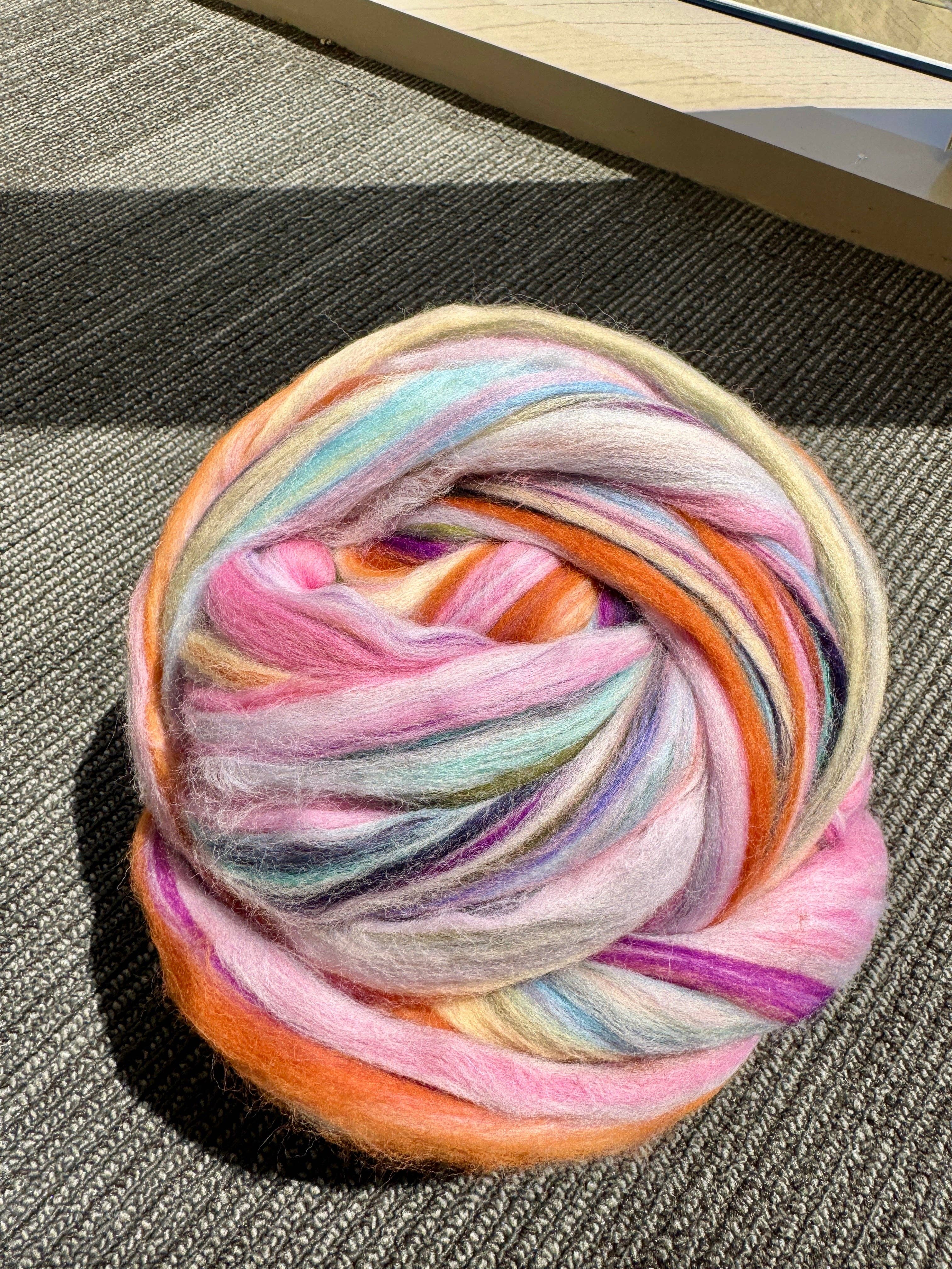 Multicolor 6 COLOR BLENDS MERINO WOOL ROVING A30 TIMO for wholesale on Faire0
