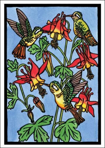 Sarah Angst Art - Wholesale Everyday Greeting Card - Greeting Card Hummingbirds3