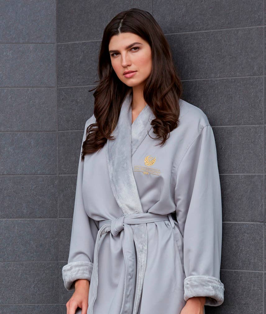 Mansfield Luxe Lounge - Wholesale Robe - Women's - Microfiber Shimmer Lined Robe5