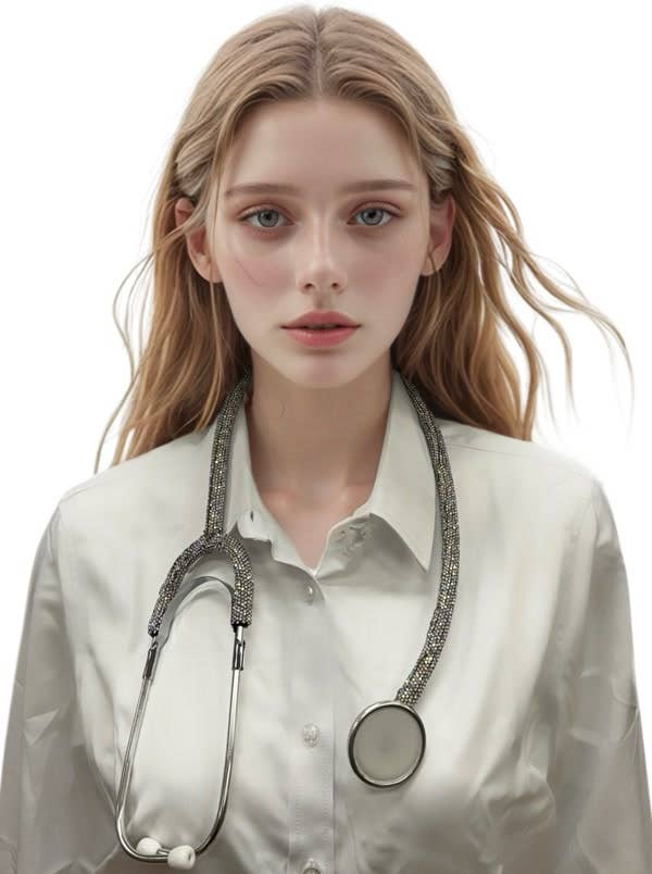 KBW Global Corp. - Vente Déguisement – unisexe - Stéthoscope en strass argenté0