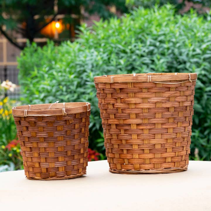 Jacobson - Wholesale Basket - 7"D Bamboo Basket Pot Cover - Dark Stain0