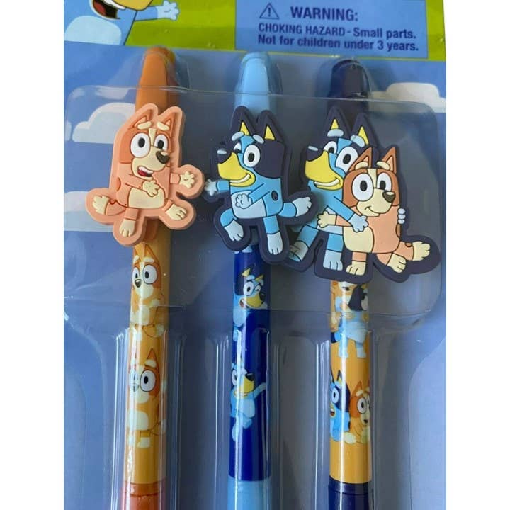 The Zoofy Group , LLC - Wholesale Pen - BLUEY 3 PACK PENS