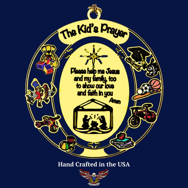 The Kid's Prayer Ornament & Bookmark Handcrafted in the USA for wholesale by Merry Christmas From Heaven