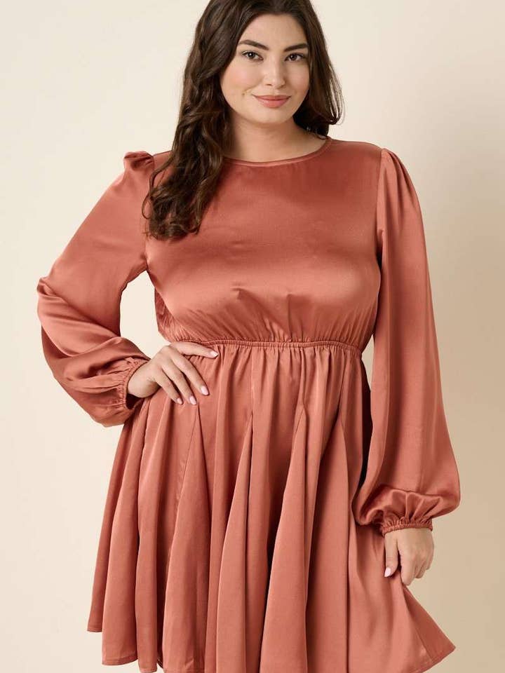 mittoshop - Wholesale Dress - Women's - PLUS SATIN CUT OUT BACK DETAIL MINI DRESS16