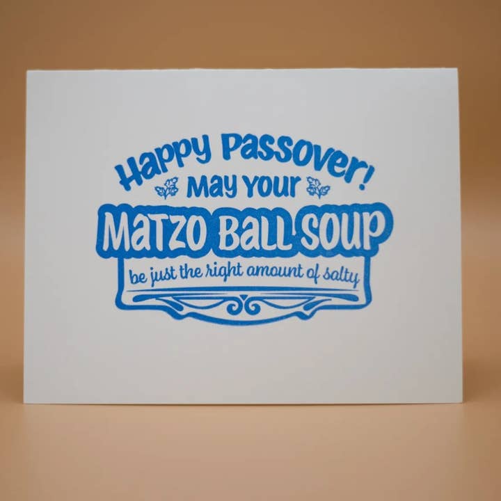 Carte de soupe Matzo Pessah pour la vente par Coffee n Cream Press
