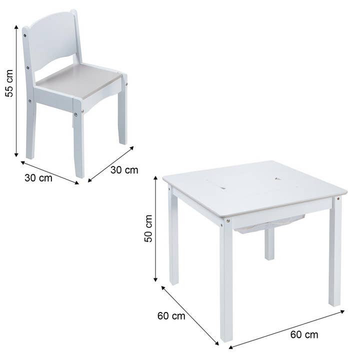 Daniel James - Vente Chaise – enfant - Ensemble table d'activités blanche pour enfants avec 2 chaises5