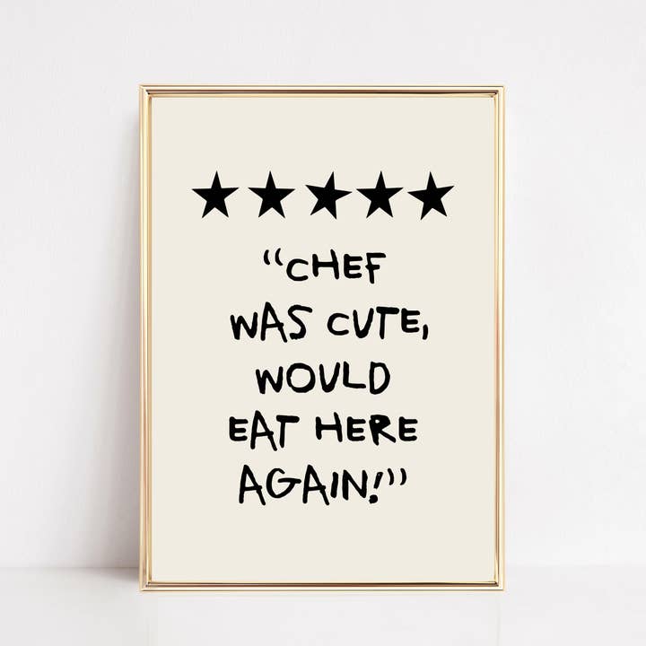 Kitchen Wall Art Print | Cute Chef | Funny Home Decor for wholesale by KIKIANDNIM