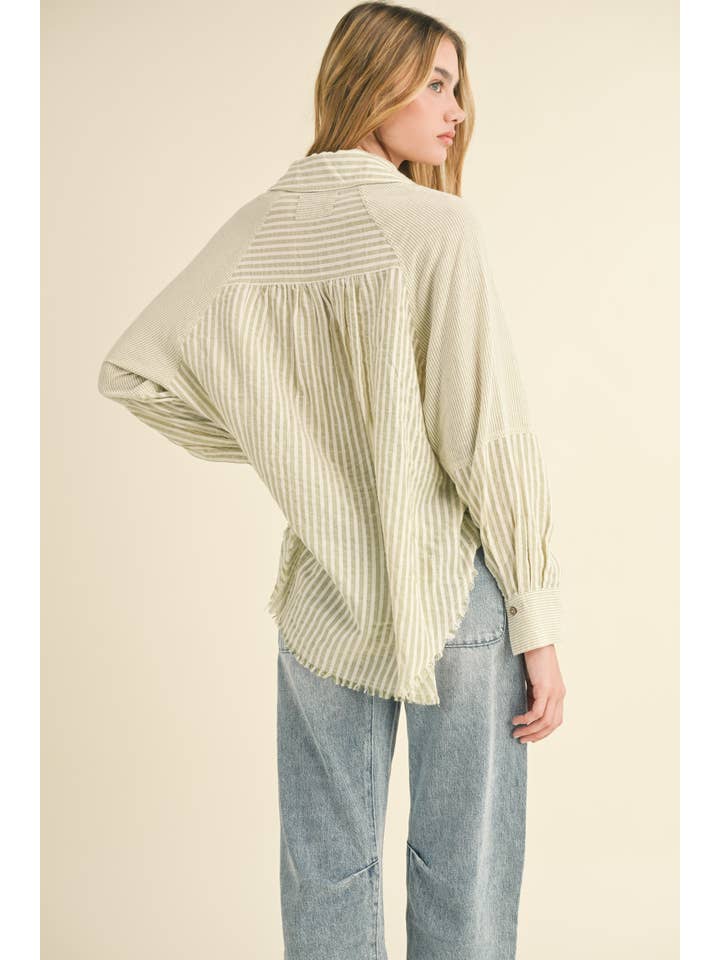 T4017 MULTI STRIPE PATTERN BUTTONDOWN SHIRTS for wholesale on Faire