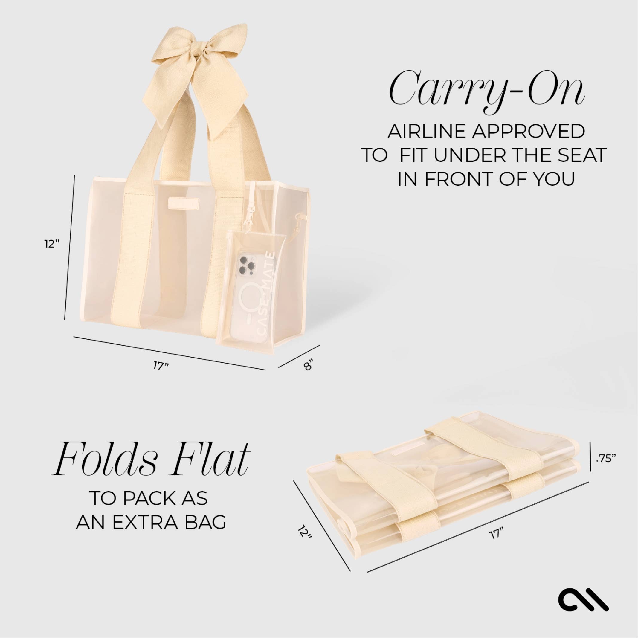 Case-Mate - Wholesale Tote Bag - Women's - Case-Mate Ecru Raffia Bow Jelly Tote Bag10