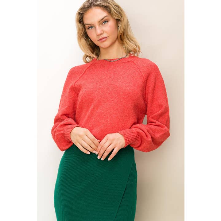 HYFVE - Wholesale Knit Sweater - Women's - DZ23G332-Raglan-sleeve Sweater