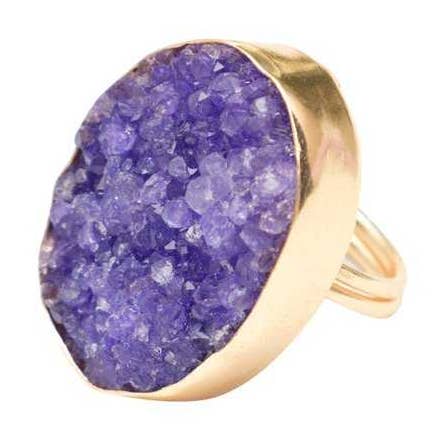 Purple Druzy Galaxy Ring for wholesale by ACUS