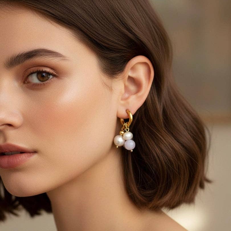 OE! - Wholesale Dangle Earrings - Pearl Rose - cerchi0