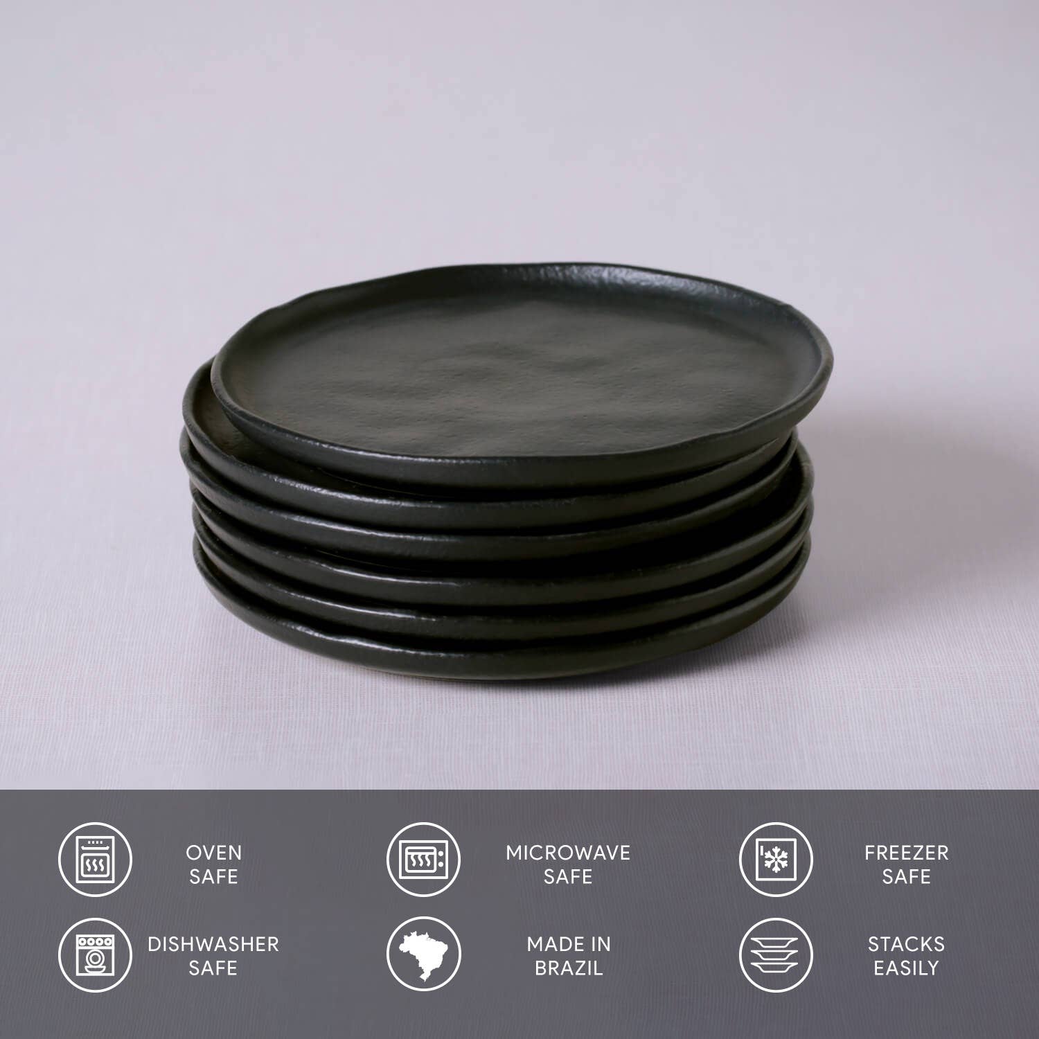 Bread Plate 6.1 x 0.63" Matte Black for wholesale on Faire3