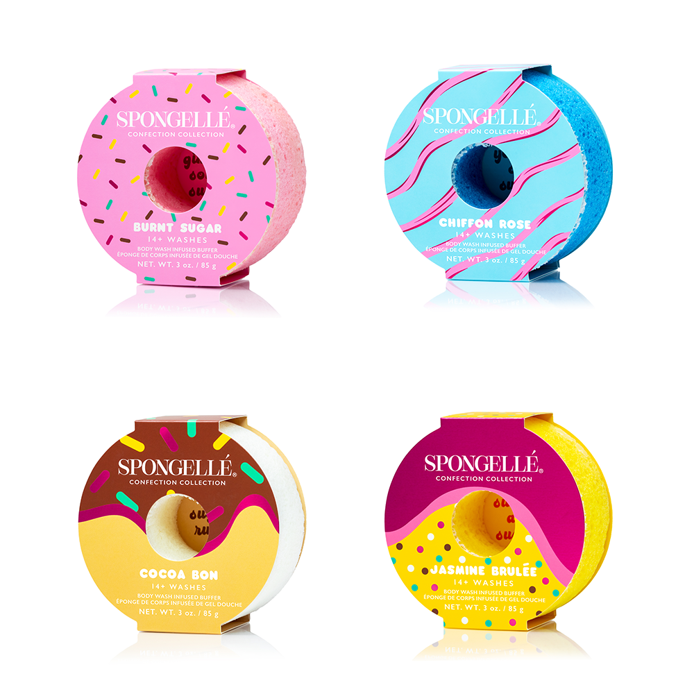 Spongellé | Christmas 2025 | Stocking Stuffers | Gifts - Venta al por mayor Pufs/esponjas de baño - Paquete surtido de tampones corporales Confection1