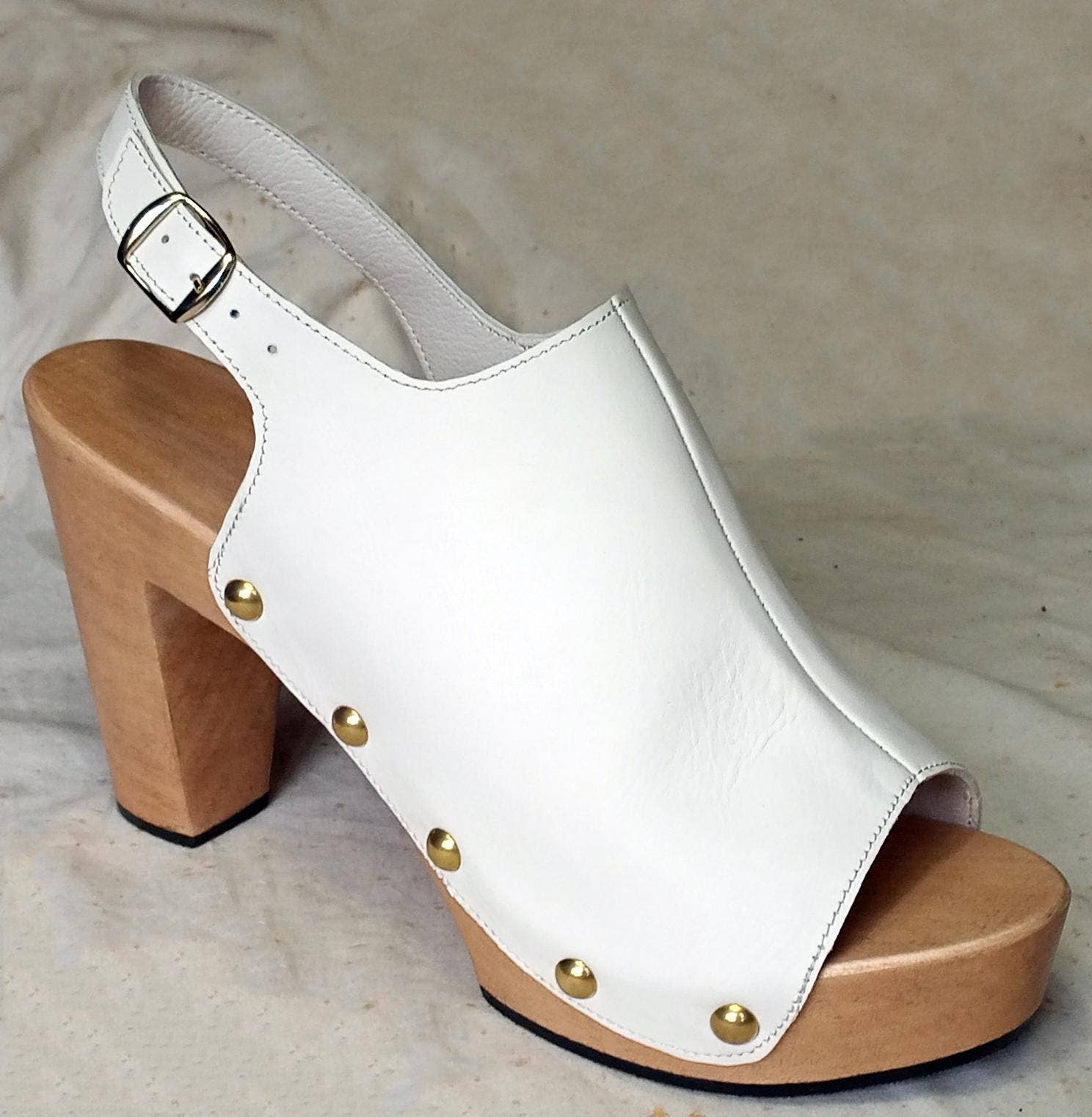 OMES - Wholesale Clogs - Women's - Fanny 24: High Heel Swedish Clogs With Ankle Buckle Strap5