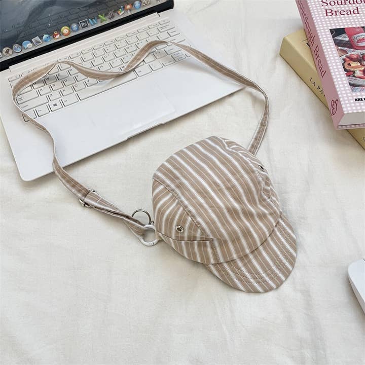 Funkyrel® Atzbranding Limited - Wholesale Crossbody Bag - Women's - Cosbai – Retro Stripe Hat-Shaped Crossbody Bag9