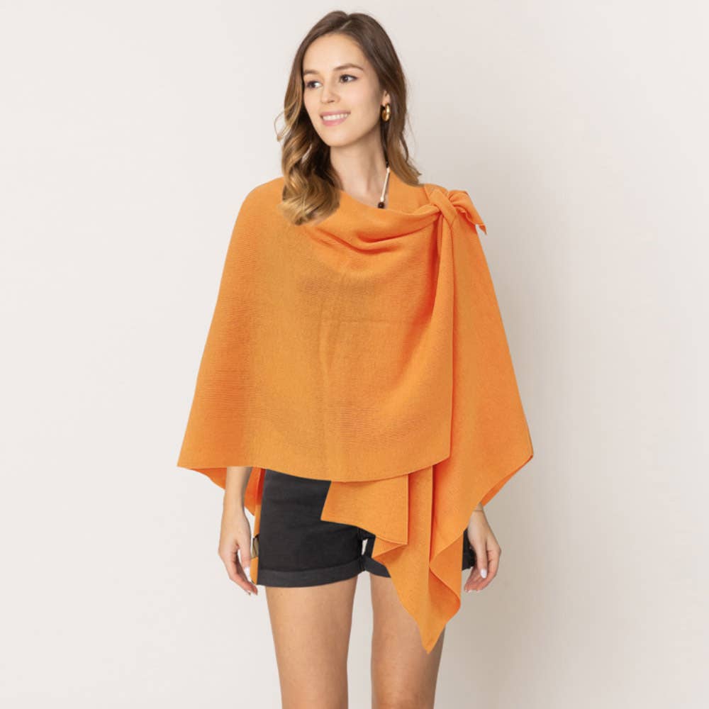 Sensibling Corp. – wholesale Poncho – Women's – Shoulder Strap Solid Ruana Poncho14