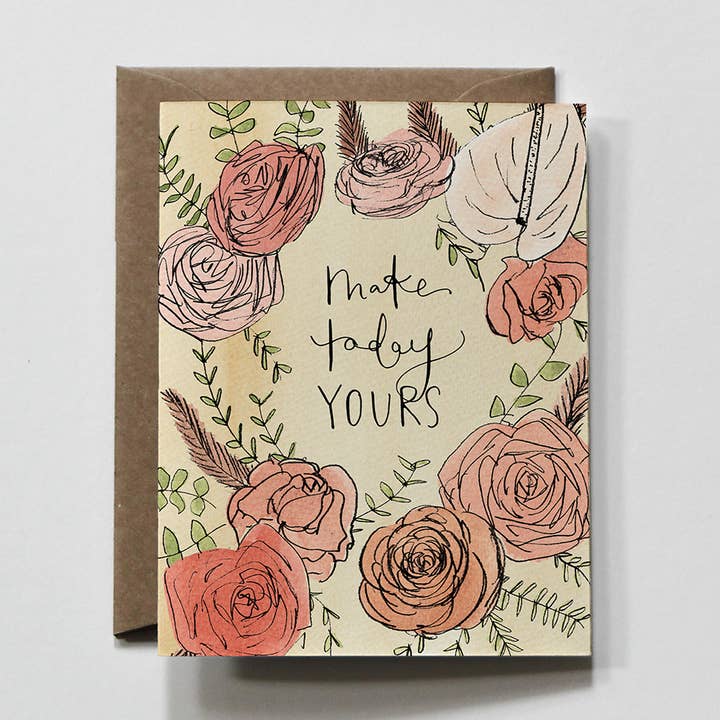 Haz que hoy sea tuyo | Tarjeta de felicitación floral para venta al por mayor de everglow handmade
