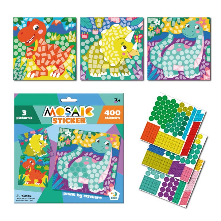 DIY Mosaik-Aufkleber-Set Dinos 400 Aufkleber für den Großhandel von DoDo Brand