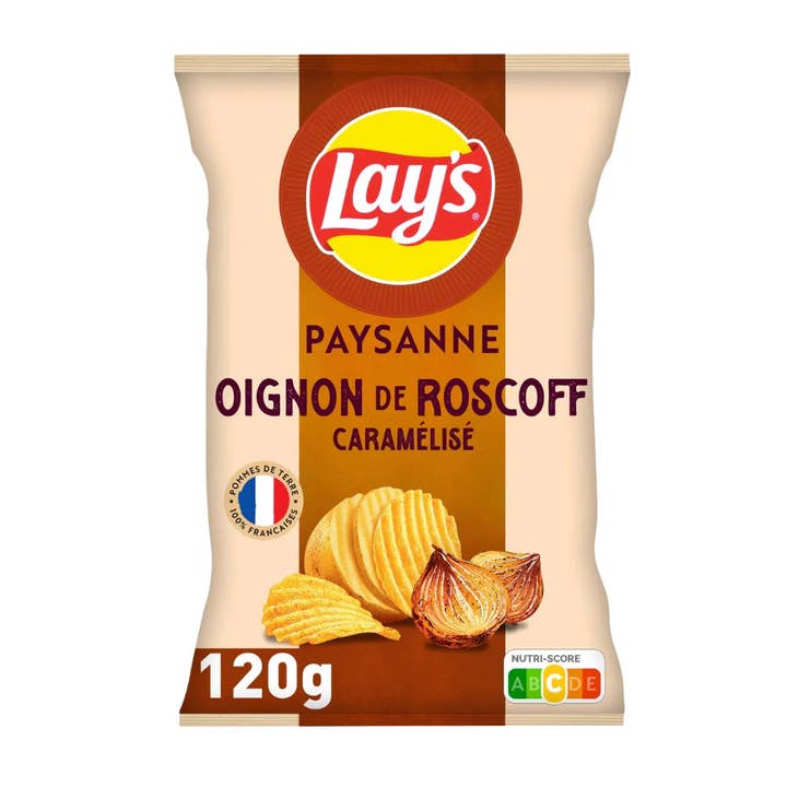 Patatine al gusto di Cipolla di Roscoff Caramellata - LAY'S - 120g per la vendita all'ingrosso da parte di Amuse Bouche