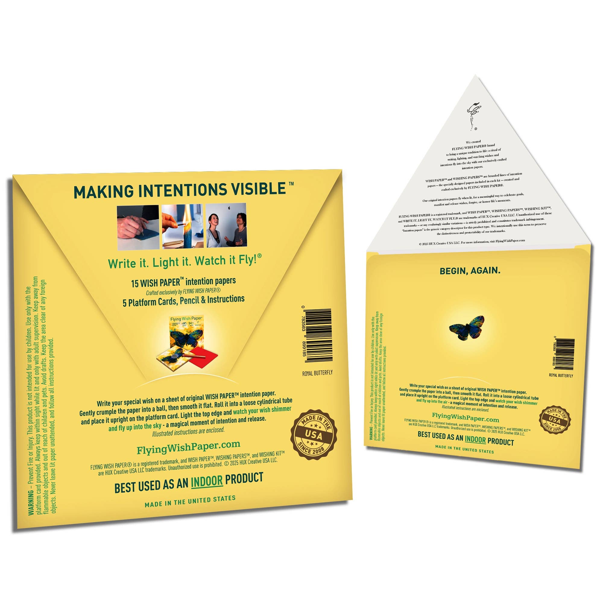 FLYING WISH PAPER ® - Vente Cartes de vœux saisonnières - PAPILLON ROYAL / Kit de Transformation Majestueuse 15 WISH PAPER™2