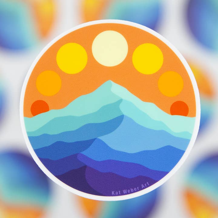 Mountainscape Sticker for wholesale by Kat Weber Art