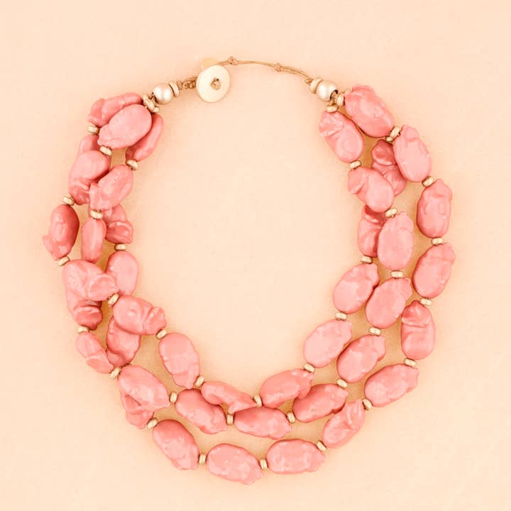 Drie-rijen Ketting met Hars Kralen voor wholesale door Sonata