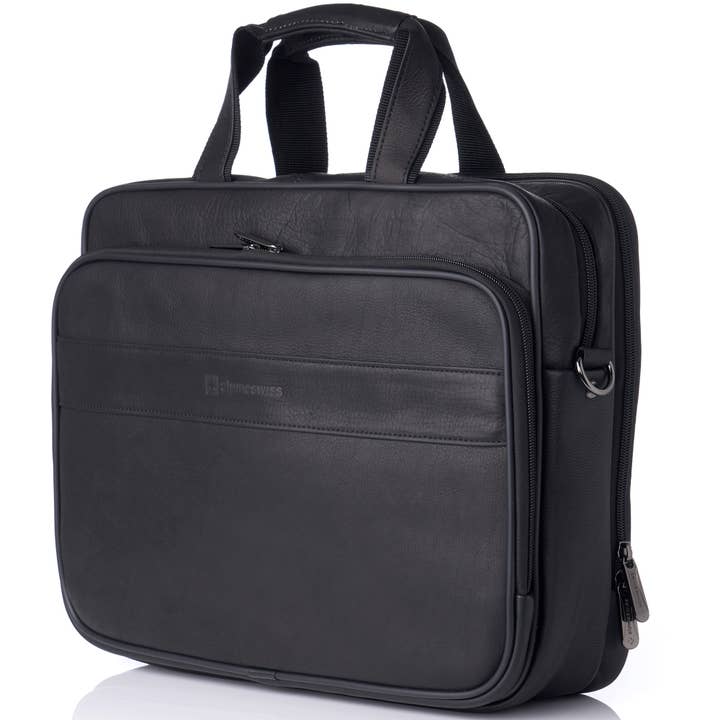 Alpine Swiss - Wholesale Briefcase - Unisex - Messenger Bag Leather 15.6 Laptop Briefcase Portfolio Busine2