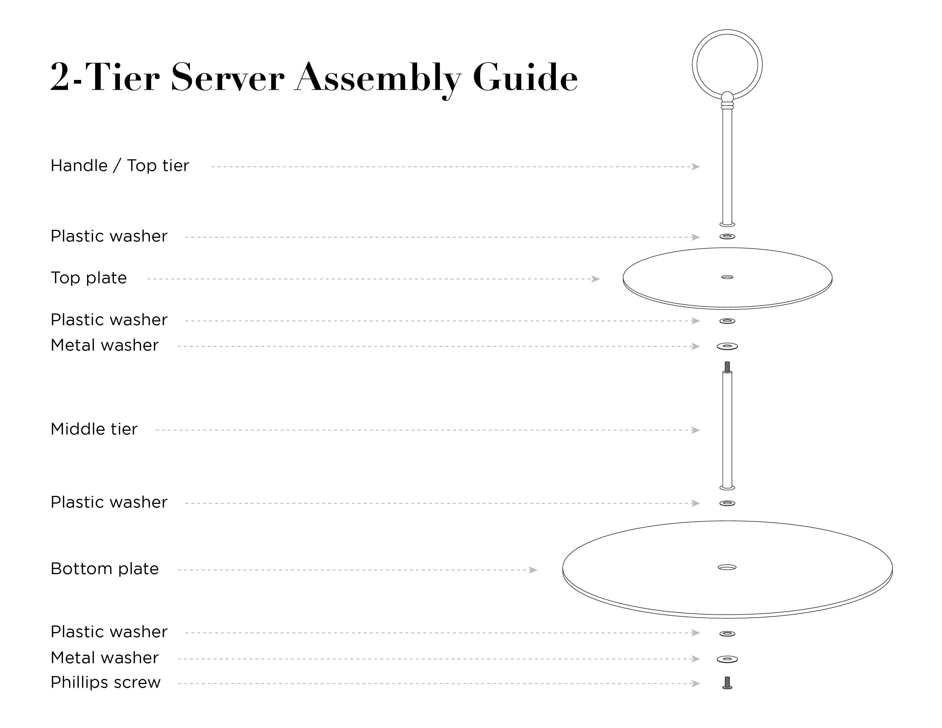 Grace Teaware - Wholesale Serving Tray - Dark Grey Stripes with Gold Dots Scallop Fine Porcelain 2-Tier Server2