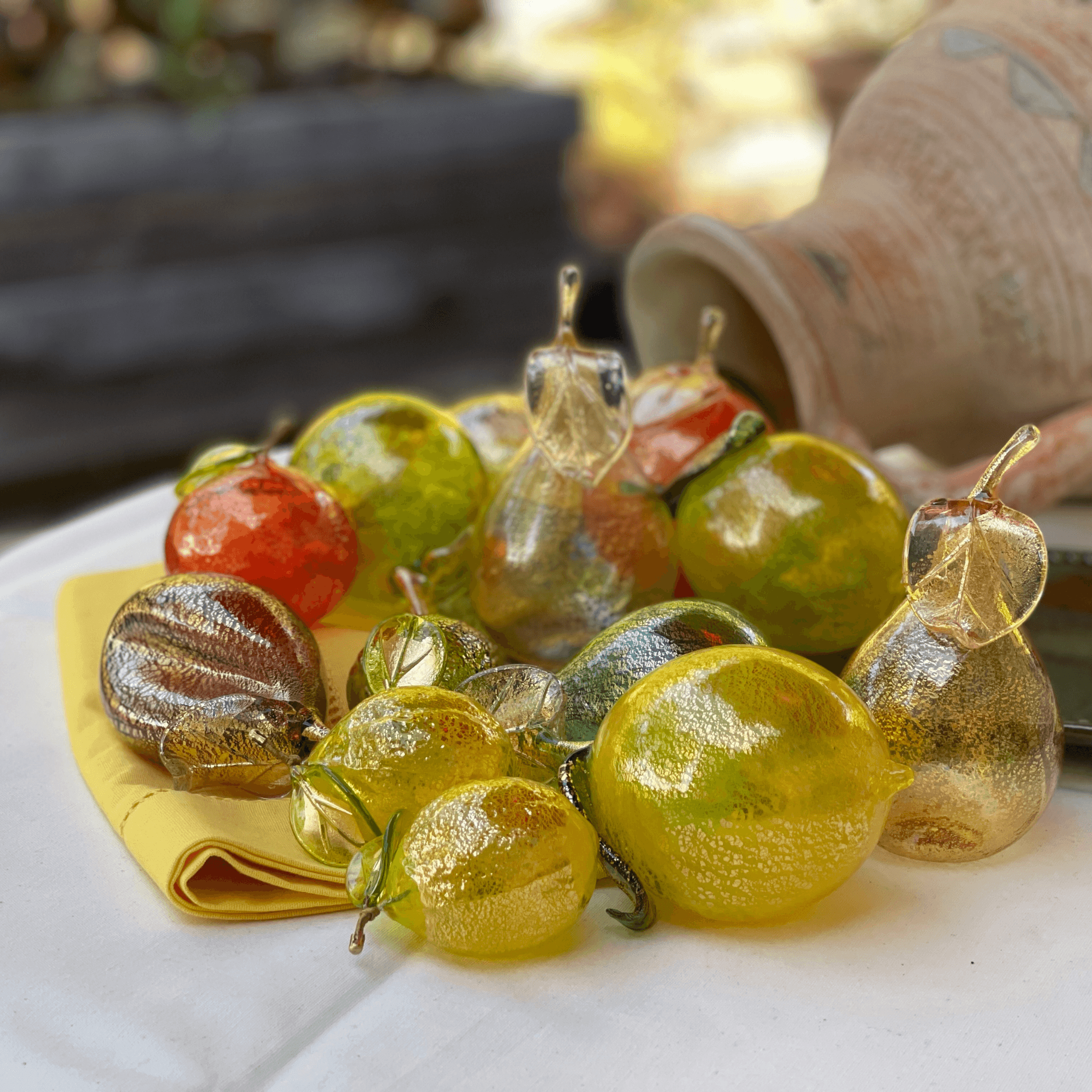Via Graceffo - Vente Décorations de table - Poires en verre de Murano grandeur nature, fruits en verre soufflé, fabriqués en Italie6